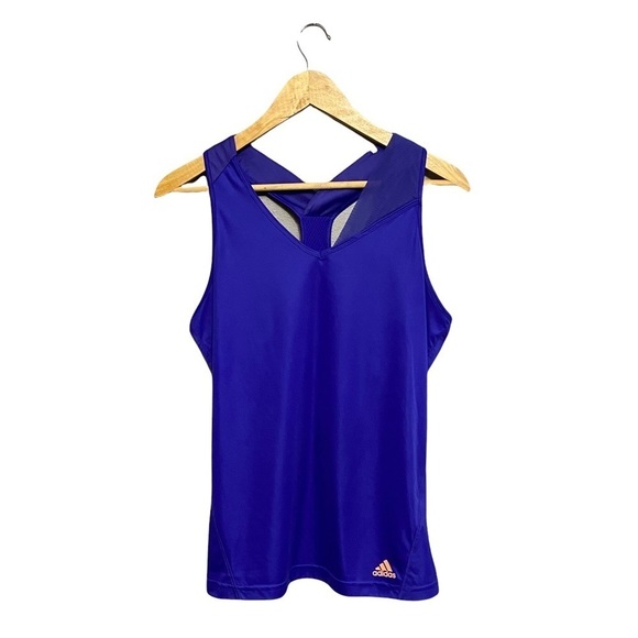 ADIDAS | Womens Blue-Purple Climacool Response Athletic Racer Back Tank Top - Picture 1 of 5